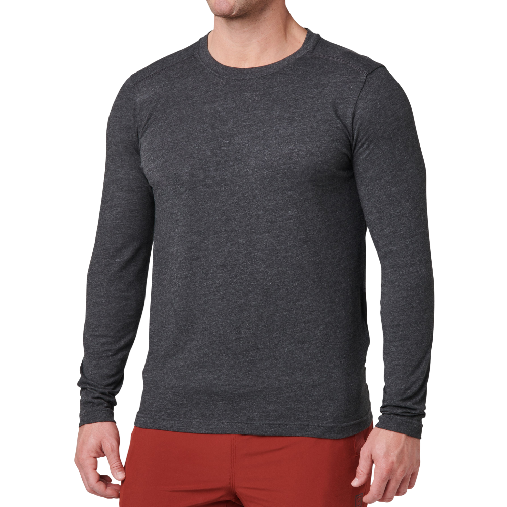 5.11 Tactical PT-R Charge Long Sleeve 2.0 in Black Heather, front view