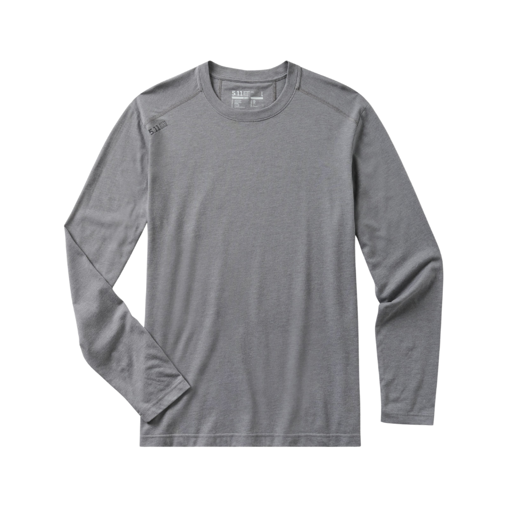 5.11 Tactical PT-R Charge Long Sleeve 2.0 in Storm Heather, front view