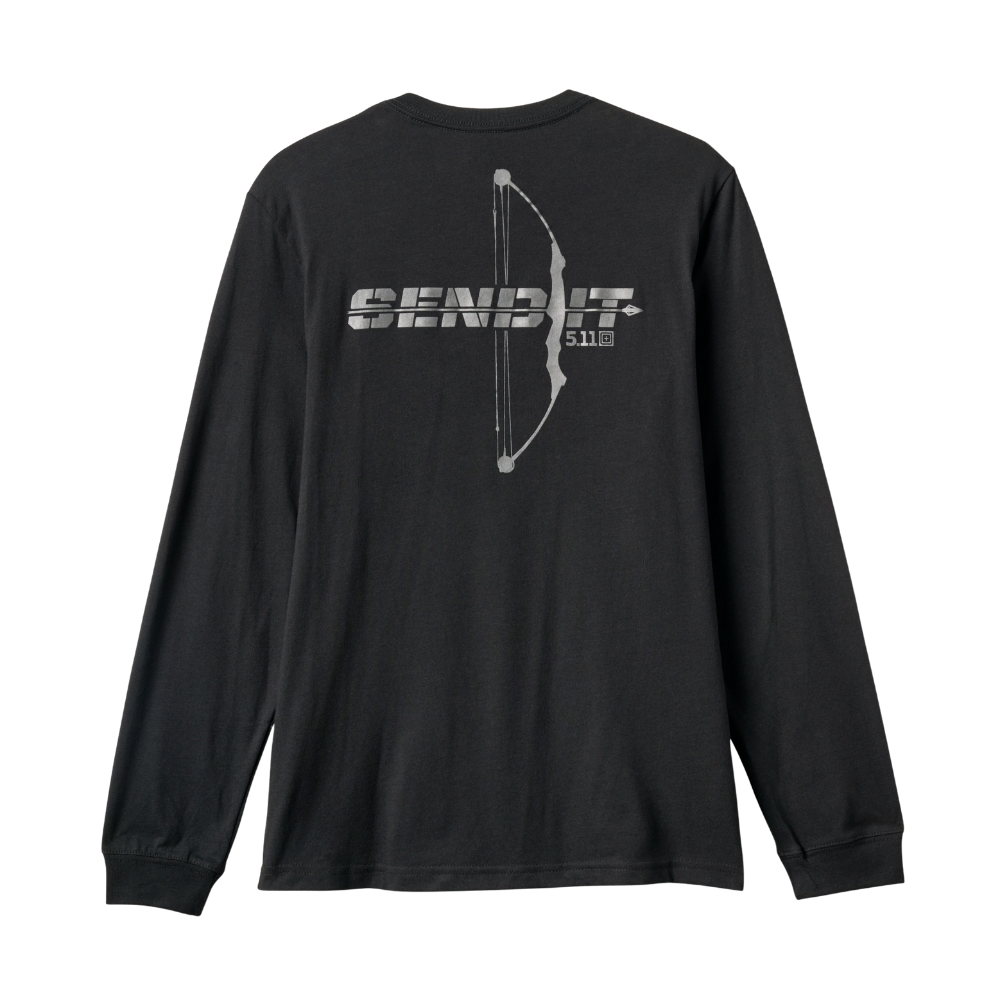 5.11 Tactical Send It Bow Long Sleeve Tee in Black, back view