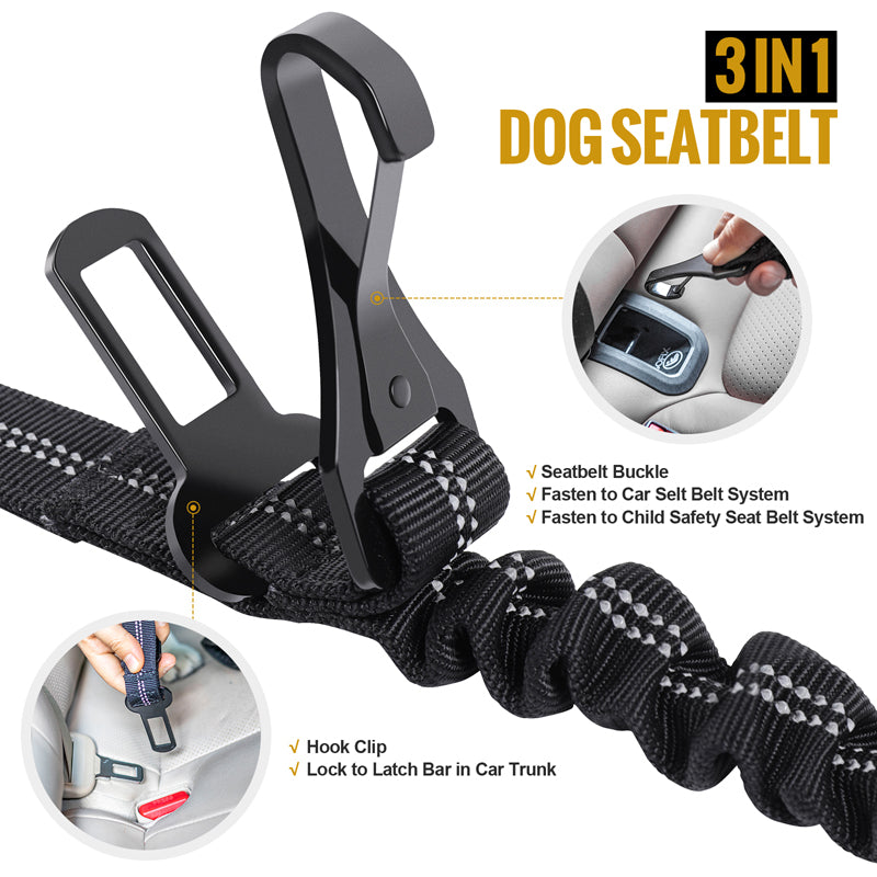 ONETIGRIS - Dog Leash 17 | w/ Seat Belt Buckle
