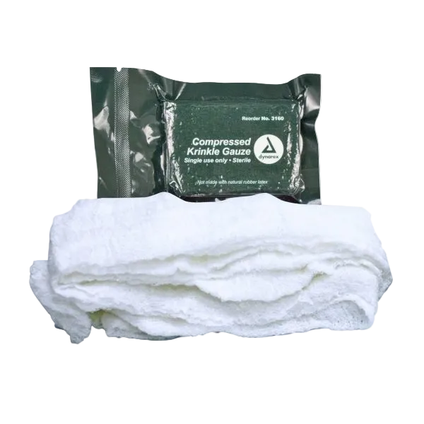Dynarex - Compressed Krinkle Gauze | 4.5" x 4Yd.