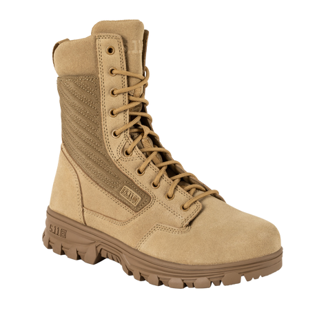 5.11 Tactical EVO 2.0 8-inch Arid Boot in Coyote, angled front view