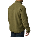 Man wearing 5.11 Tactical HQ Tech Fleece Jacket in Field Green, back view