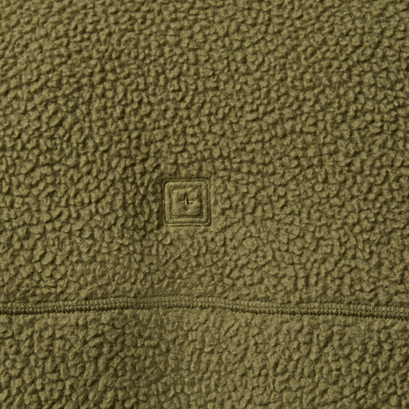 Close-up of the fleece fabric texture on the 5.11 Tactical HQ Tech Fleece Jacket in Field Green
