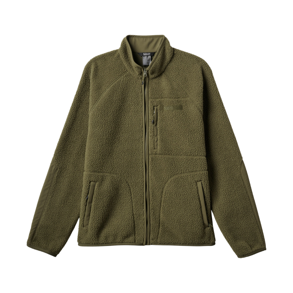 5.11 Tactical HQ Tech Fleece Jacket in Field Green, front view