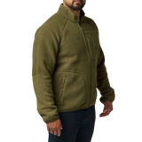 5.11 Tactical HQ Tech Fleece Jacket in Field Green, side view