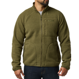 Man wearing the 5.11 Tactical HQ Tech Fleece Jacket in Field Green, front view