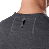 Close-up of the back neck label on the 5.11 Tactical PT-R Charge Long Sleeve 2.0 in Black Heather