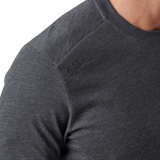 Close-up of the shoulder logo on the 5.11 Tactical PT-R Charge Long Sleeve 2.0 in Black Heather