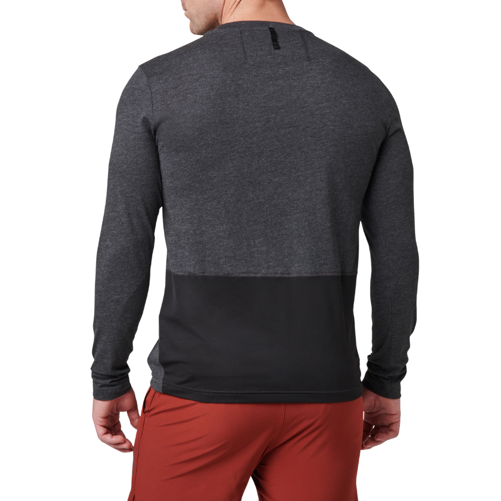 5.11 Tactical PT-R Charge Long Sleeve 2.0 in Black Heather, back view