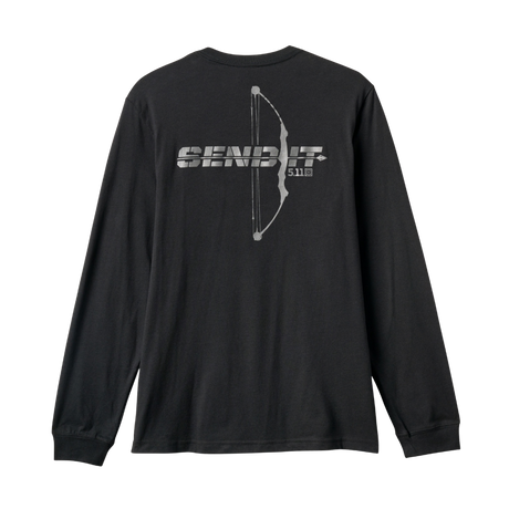 5.11 Tactical Send It Bow Long Sleeve Tee in Black, back view