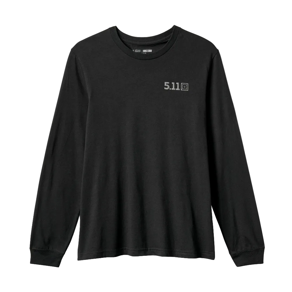 5.11 Tactical Send It Bow Long Sleeve Tee in Black, front view