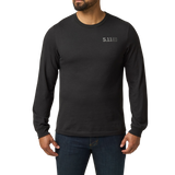 Man wearing the 5.11 Tactical Send It Bow Long Sleeve Tee in Black, front view