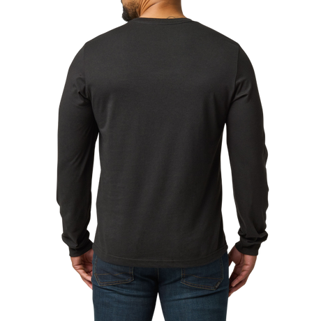 5.11 Tactical Weathered Lock Up Long Sleeve Tee in Black, back view