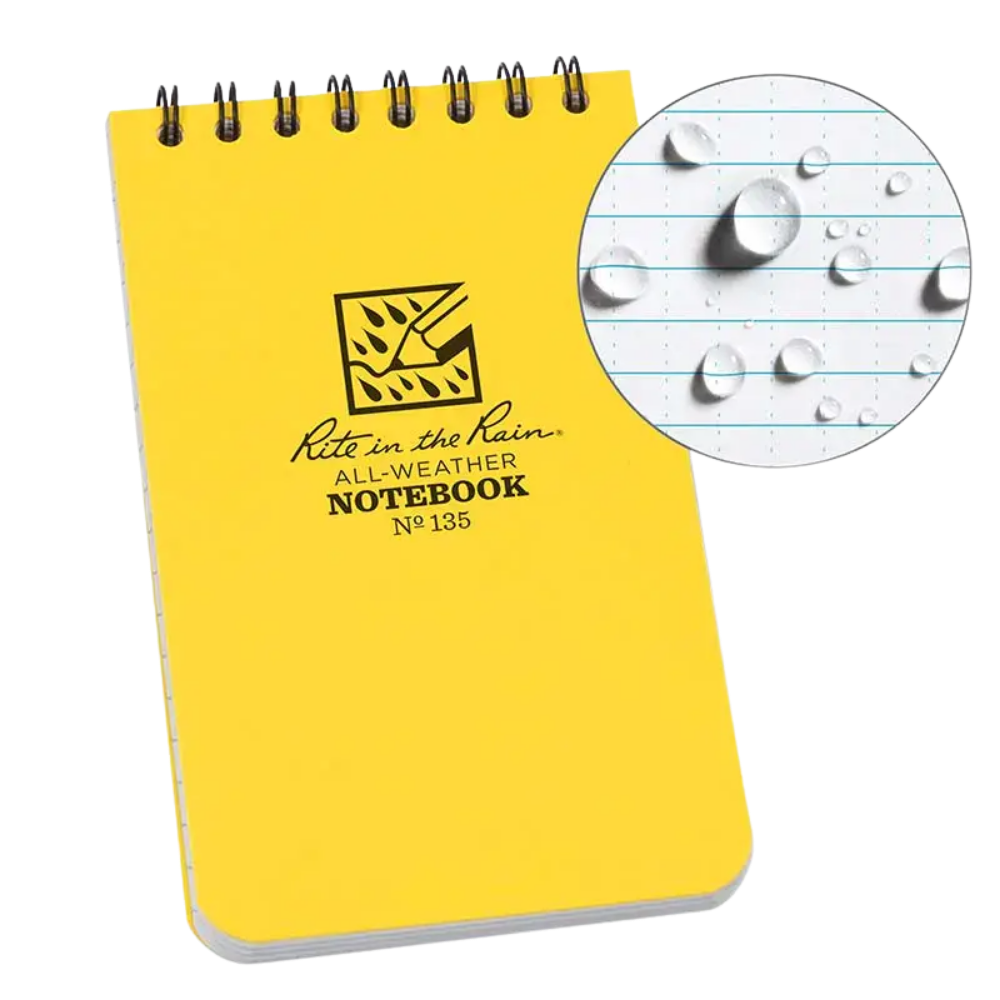 Rite in the Rain 3" x 5" Top Spiral Notebook - Yellow