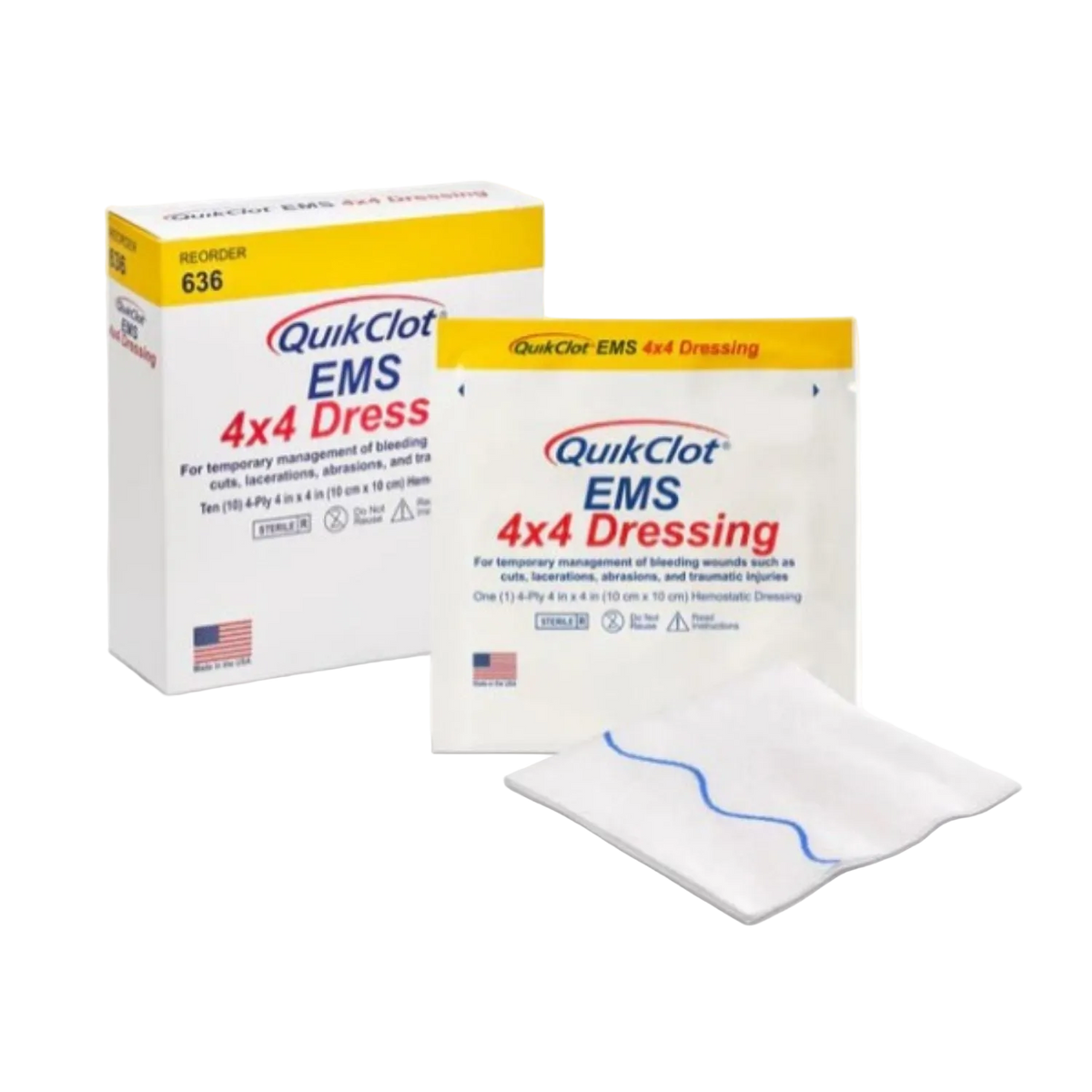 QuikClot EMS 4x4 Dressing