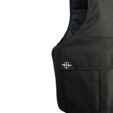 Close-up of EnGarde PUMA anti-stab vest in black, left side
