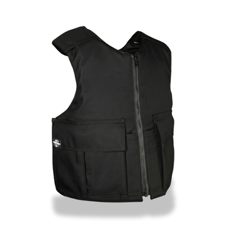 EnGarde PUMA anti-stab vest in black, left side view
