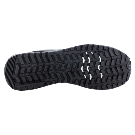 Reebok Nano X1 Adventure 6 tactical side zip boot in black, view of the outsole tread from below