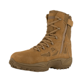 Reebok Rapid Response 8 side zip composite toe boot in coyote, angled view of the inner side