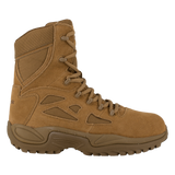 Reebok Rapid Response 8 side zip composite toe boot in coyote, side view of the outer side
