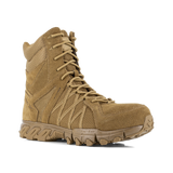 Reebok Trailgrip Tactical 8 side zip boot, angled view of the outer side