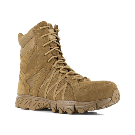 Reebok Trailgrip Tactical 8 side zip boot, angled view of the outer side