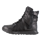 Reebok Trailgrip Tactical 8 side zip waterproof boot in black, side view of the inner side